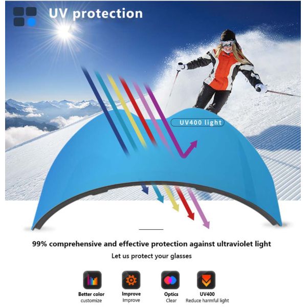 Customized Magnetic Snow Goggles with UV400 Protection and Optional Face Foam Layers