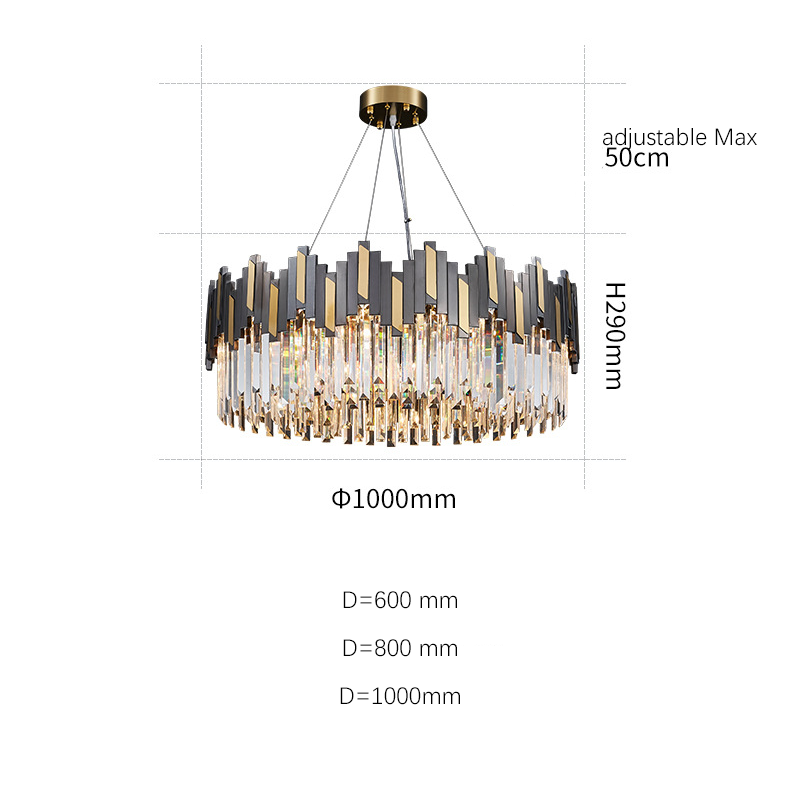 Modern Luxury Crystal Chandelier Contemporary Flush Mount Ceiling Light Fixture Raindrop Square Chandelier Lighting