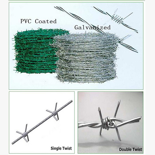 Safety Galvanized Barbed Wire Fence Wide Range Barbed Wire Pvc Coated