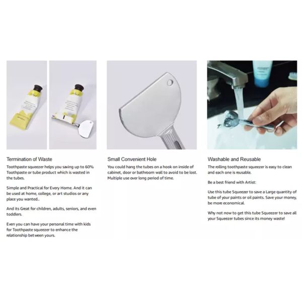 Metal Toothpaste Extruder Toothpaste Dispenser Squeeze Tube Squeezer Tool