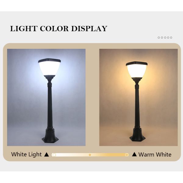 Diecast Aluminum Solar Led Outdoor Light Pole 5W Landscape Yard Lamp