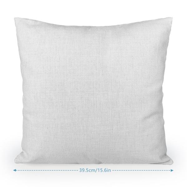Funda de almohada de lino estampada DIY con bolsillo, fundas de almohada de lino con bolsillo en blanco para sublimación
