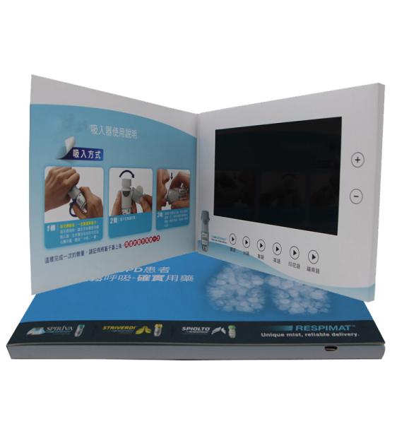 A5 Matt Cover Lcd Brochure Card , 4.3 Inch Promo Video Brochure For Business