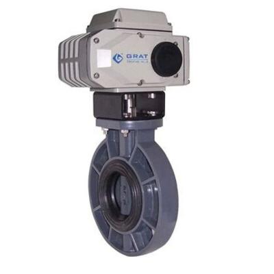 Lightweight PVC Electric Butterfly Valve IP67 Straight Through Type