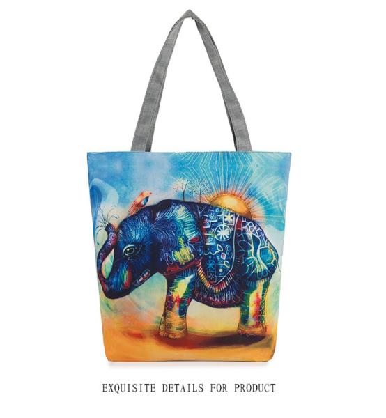 Elephant National Wind printing female exotic tourist attractions Ms. shoulder bag female canvas