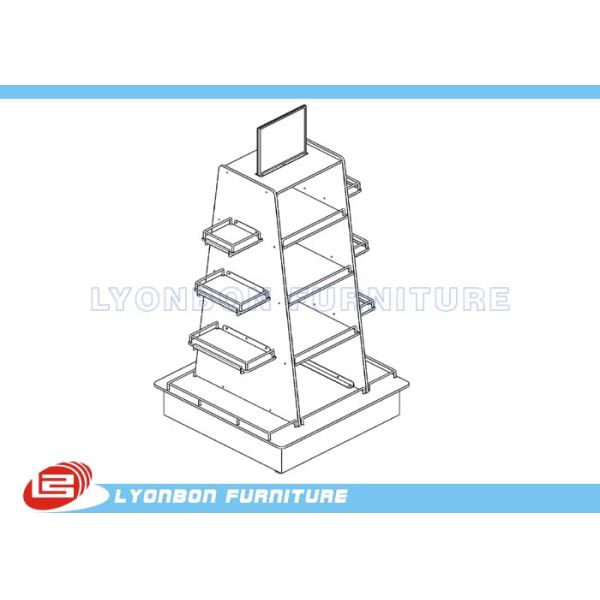 Four sides movable wine display Maple HPL laminated MDF in good quality