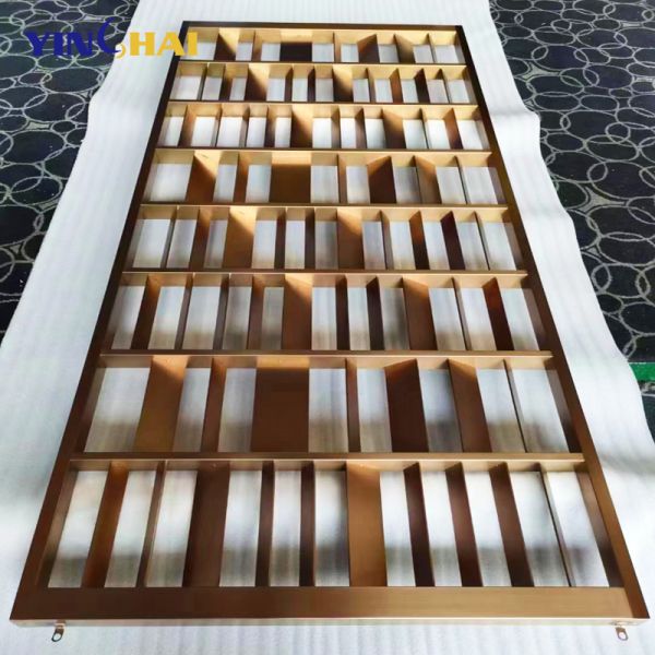 Modern Stainless Steel Screen Partition Decorative Gold Metal Room Divider For Bedroom