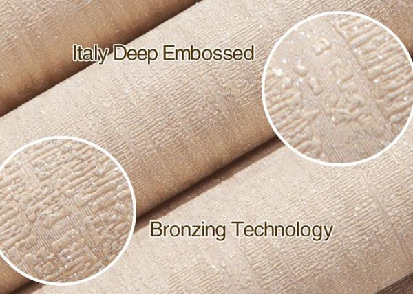 Eco - friendly Embossed Vinyl Home Decorating Wallpaper For Living Room