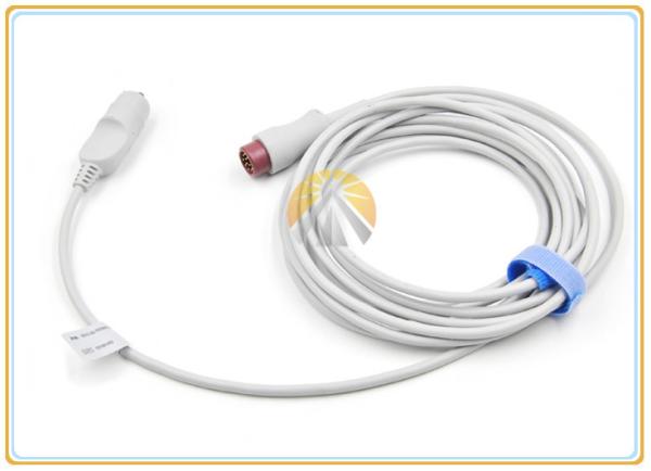 Mindray Ibp Cable , Durable Round 6 Pin Medical Pressure Transducer Cable