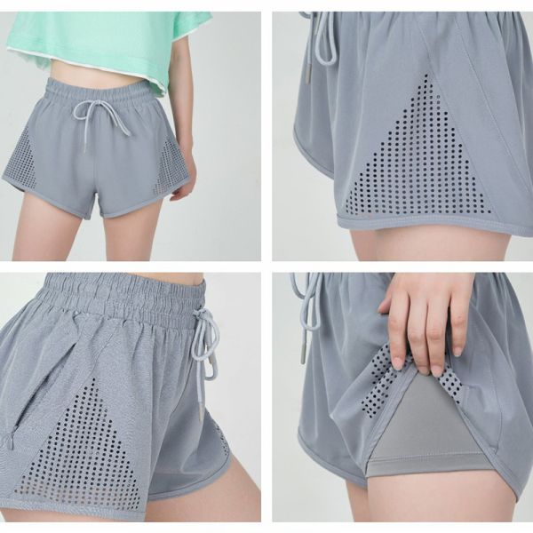 Женщин лета логотипа изготовителя фабрики OEM шорты двухслойного фитнеса молодости тренировки изготовленных на заказ быстрые сухие