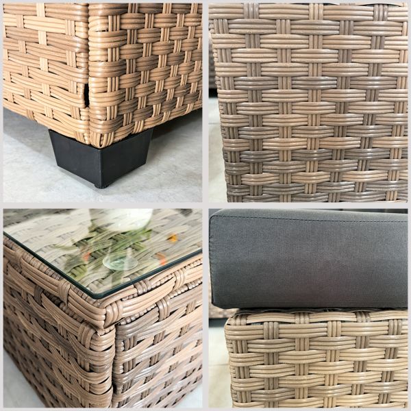 Wholesale Sectional Sofa Garden Corner Set Factory Hot Sale Customizable Outdoor Rattan Sofa