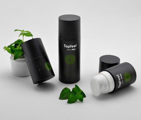 Matte Black Empty Cosmetic Plastic 30ml 50ml 100ml Cylinder Liquid Skincare Container Skin Care Airless Pump Bottle For
