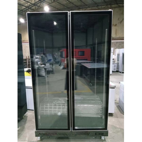 2 Glass Doors Beverage Display Fridge Commercial Upright Refrigerator
