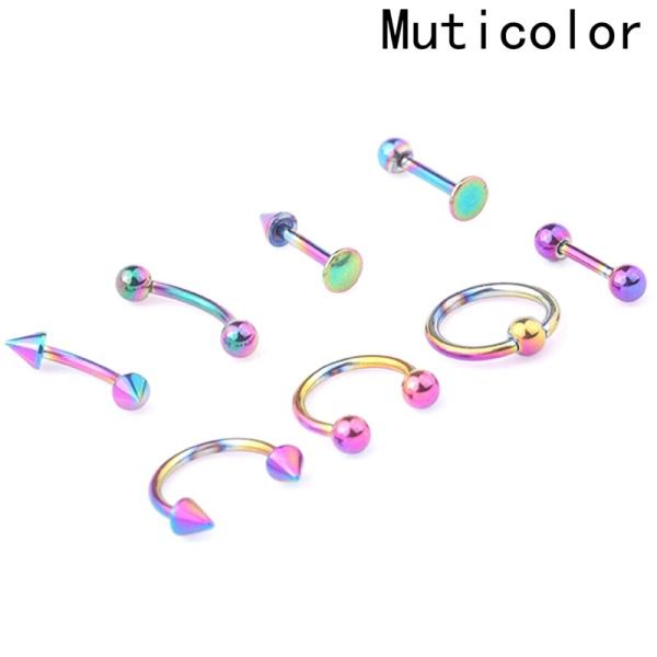 16G Titanium Anodized Stainless Steel Body Jewelry Helix Piercing Ear Eyebrow Nose Lip Captive Rings Freeshipping