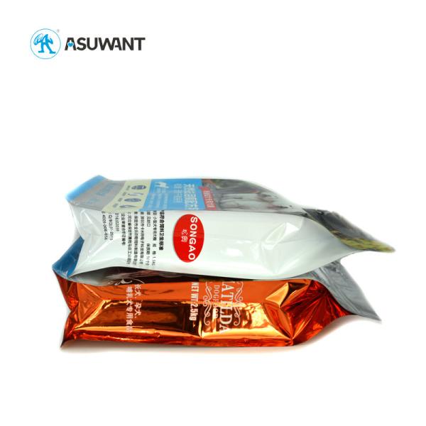 k Flat Bottom Pet Food Bag , Aluminum Foil Plastic Packaging Bag Resealable