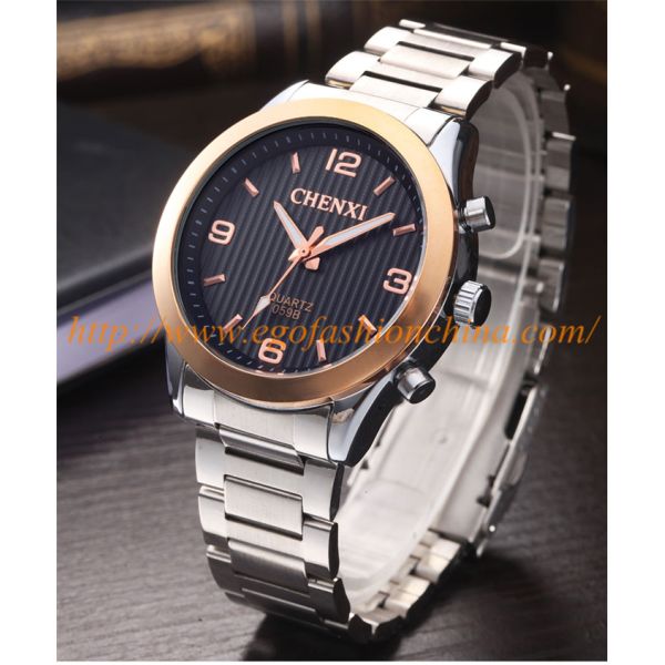 059B Rose Gold Watch Stainless Steel Quartz Watches Wholesale Cheap Women Watch Rhinestone