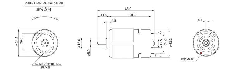 Electric Fan Motors 2000RPM 12V 20W DC Motor KG-755L12 Go-Gold Motor