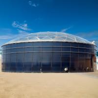 Cylindrical GFS Bolted Steel Tanks for Palm Oil Storage with Aluminum Geodesic Dome