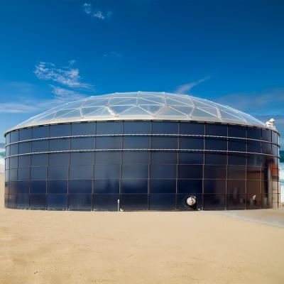 Cylindrical GFS Bolted Steel Tanks for Palm Oil Storage with Aluminum Geodesic Dome
