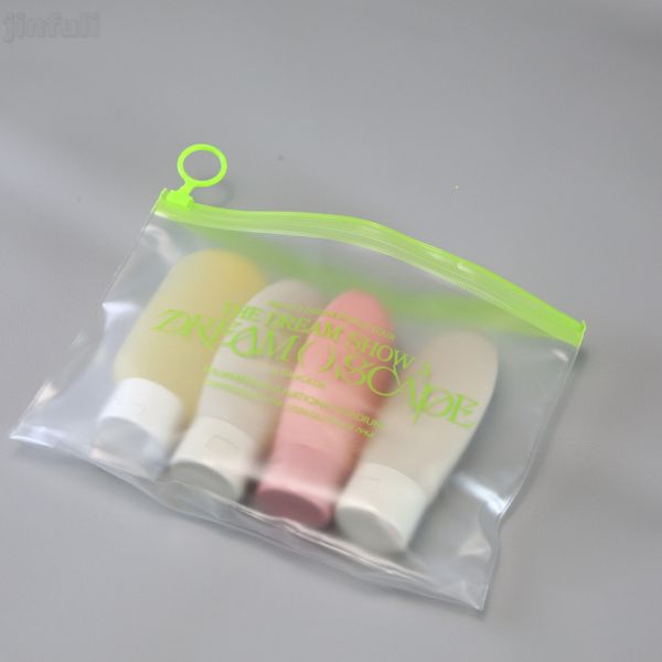 Clear PVC Bag With Zipper Plastic PVC Cosmetic Packaging Bags With Bottom