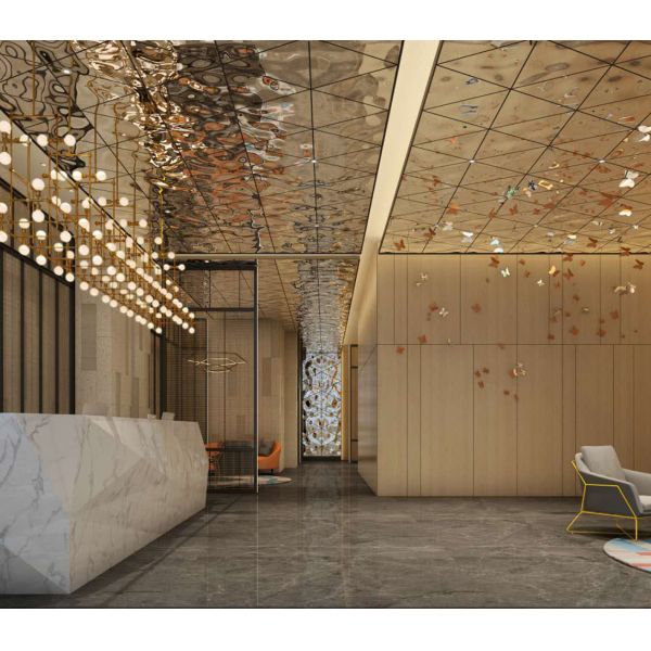 AISI 304 PVD Цвет Желтый Титан/Шампанское Золото Водяная волна Нержавеющая сталь Металлический лист