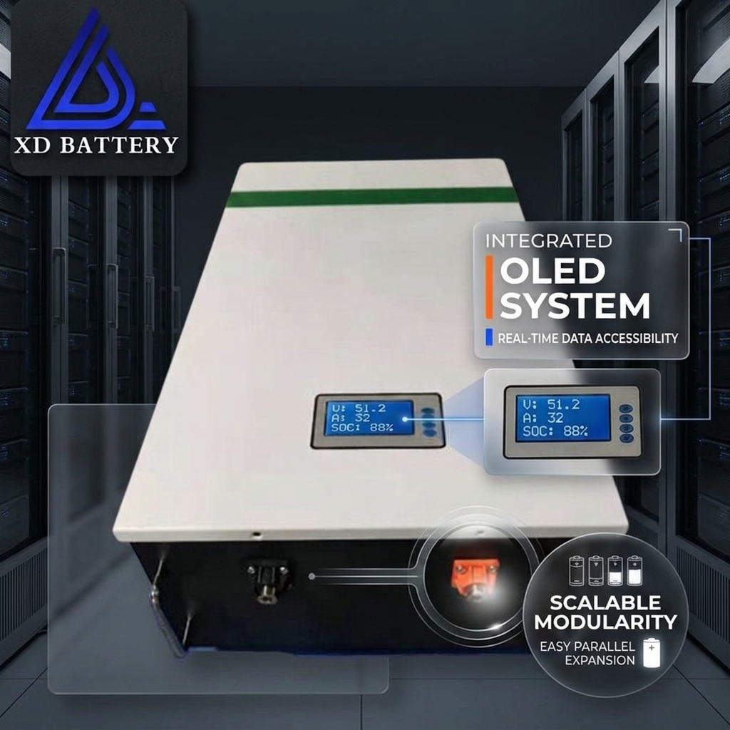 48V 50Ah Rack Mounted LiFePO4 UPS Backup Battery Pack for Server Room Data