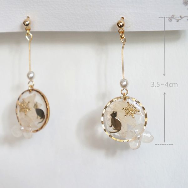 Forget-Me-Not Handcrafted Blue White Cube Single Stone And Germany Resin Ring Earrings For Christmas