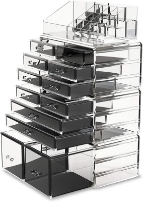Polystyrene 8 Layers Acrylic Makeup Organizer Clear Acrylic Makeup Drawers