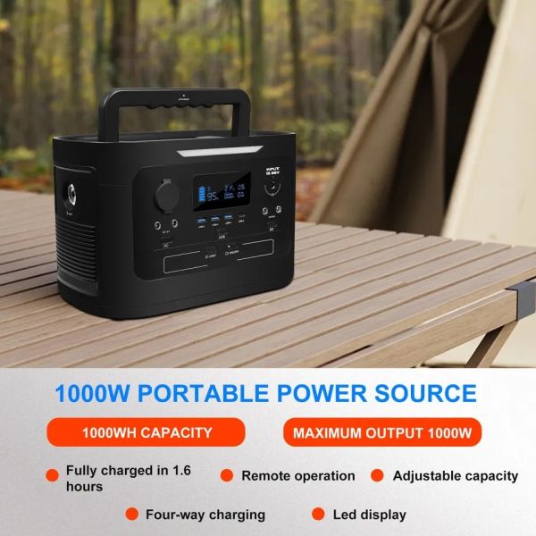 Lithium Portable Lifepo4 Solar Power Bank Station 1000W Outdoor For Auto Camping