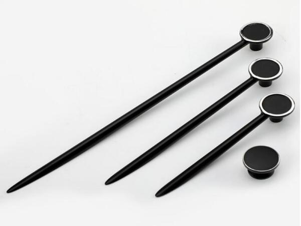 New design Italy cabinet handle asymmetrical brown leather cupboard handles 192mm kitchen drawer handle
