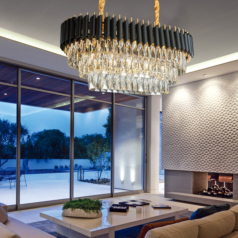 Suspension Luminaire Postmodern Crystal Gold Pendant Luxury Crystal pendant li Fixture Raindrop Manggic Gold Color Moder