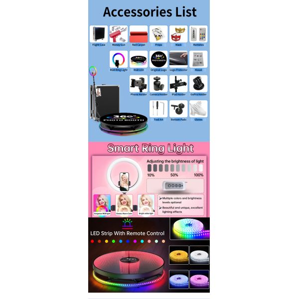 360-градусный фотошток для свадеб Все аксессуары Реквизиты Опциональная грузоподъемность 500 кг