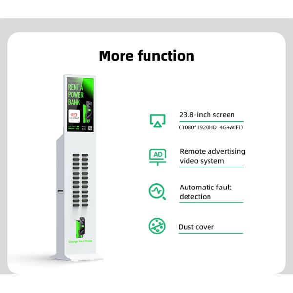 24-120 Slot Mobile Power Rental Shared 43 Inch Advertising Screen Commercial Outdoor Convenient Charging Airport Customization