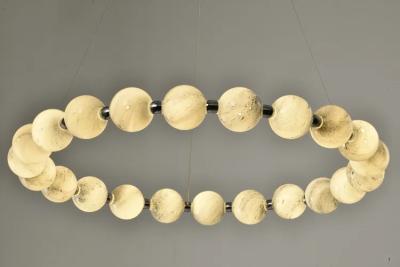 100V a 277V Ring Chandelier Pearl Necklace Chandelier circular moderno interno