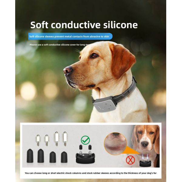 Rechargeable Electric Dog Training Collar Bark Control Beep Vibration Shock Features Waterproof IPX5 20 Hours Battery Life for