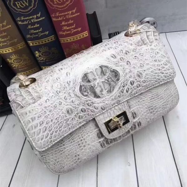 Genuine Crocodile Skin Lady Flap Purse Female Single Cross Shoulder Bag Real Alligator Leather Women's Messenger Bag