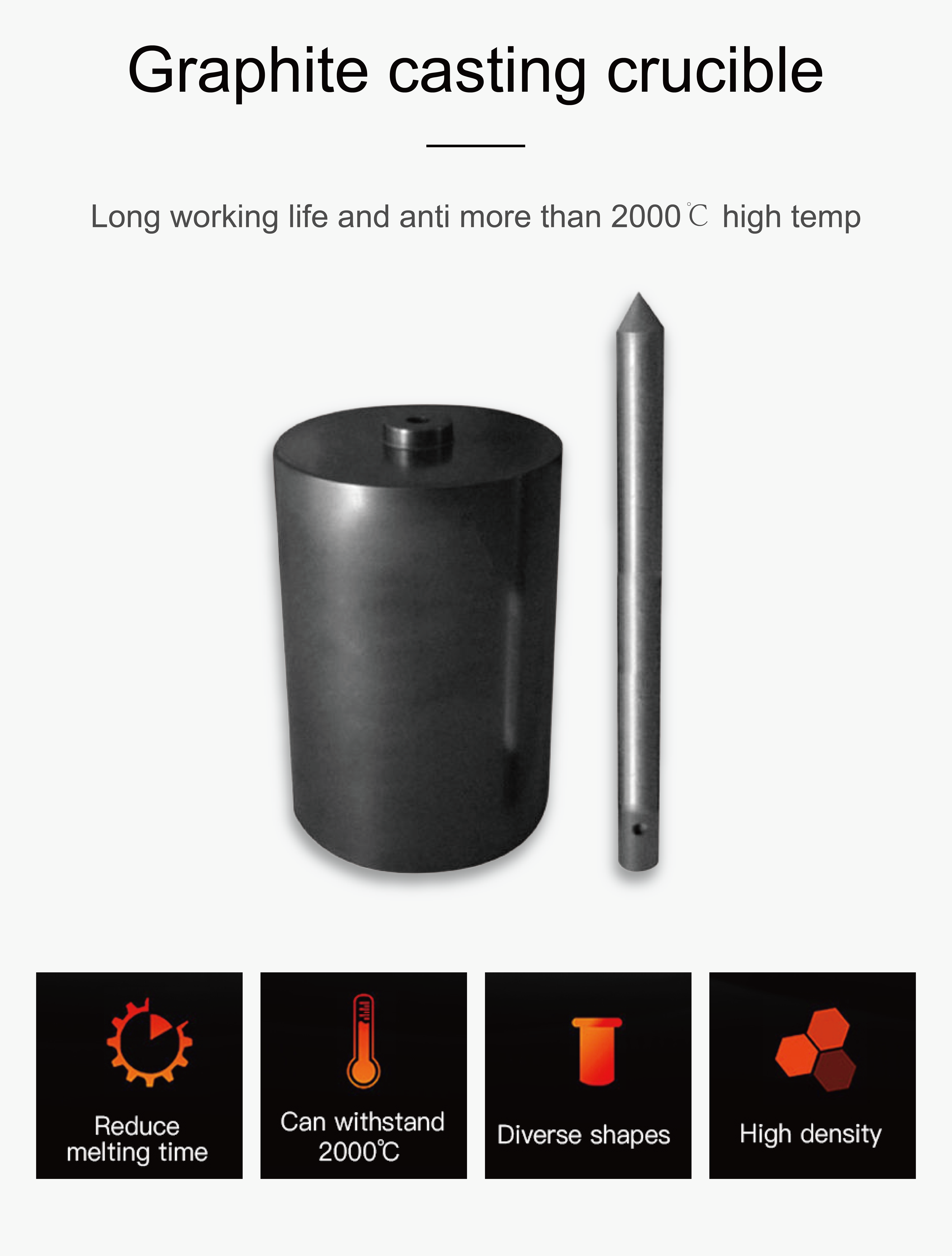 Graphite Casting Crucible & Stopper For Topcast Casting Machine