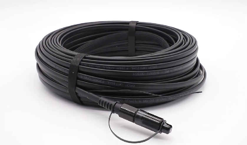 Asamblea de cable plana de la fibra del cable de descenso de SST Toneable OptiTap SC/APC con el ojo de tracción