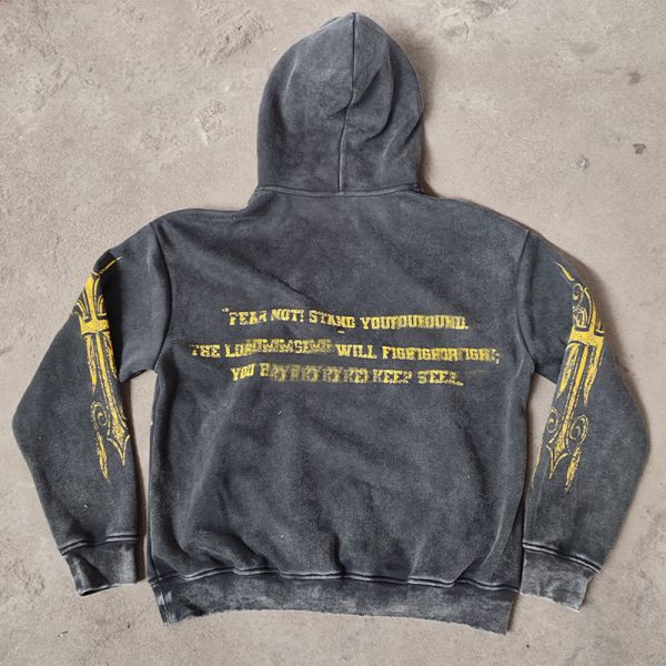 Custom Drop Shoulder Stone Washed Fleece 100% Cotton Heavyweight French Terry DTG Printing Pullover Hoodies for Men