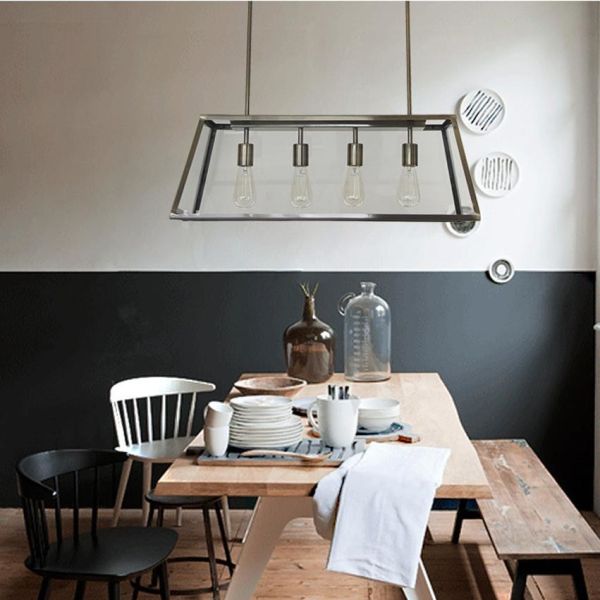 Loft Rectangle Pendant Lights with Glass Lampshade Vintage pendant lamp Fixtures (WH-VP-22)