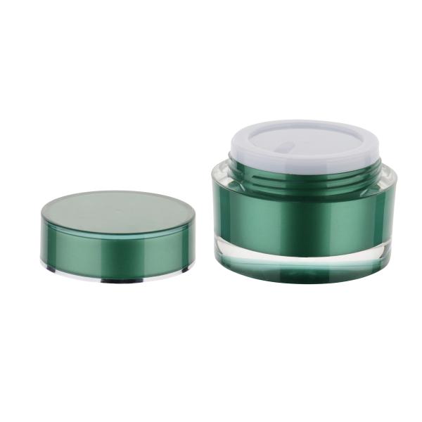 Mini Portable Cosmetic Cream Jar Containers 10g Green Plastic Acrylic Face Cream Jar