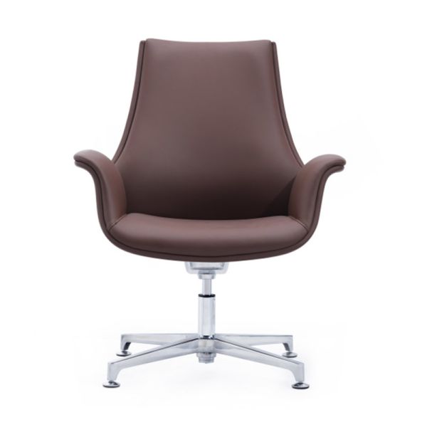 Коричневый эргономичный подъемный стул вращающийся кожаный кресло