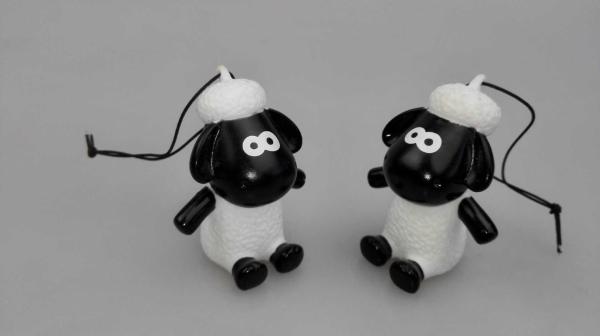 Sheep Little Kids Mini Duck Keychains Vinyl Toy With Ring , Animal Ring Toy