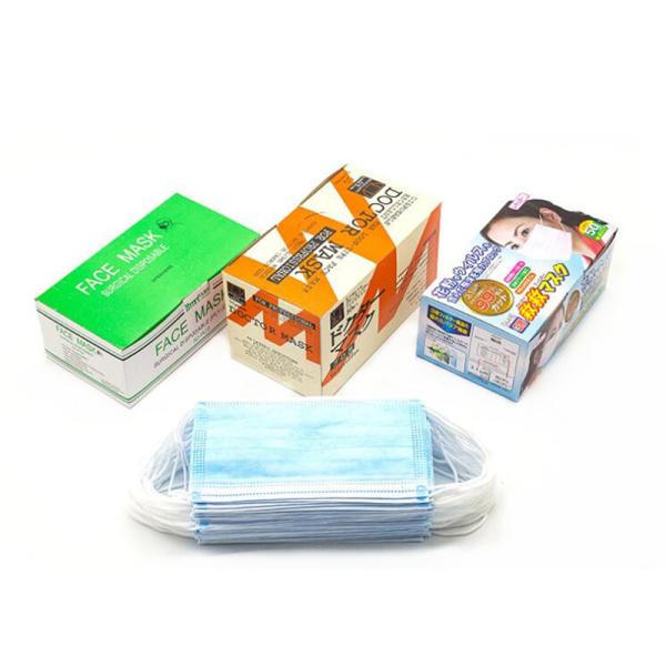 Blue White Disposable Face Masks Anti Dust  Anti Smog 50 Pcs / Box