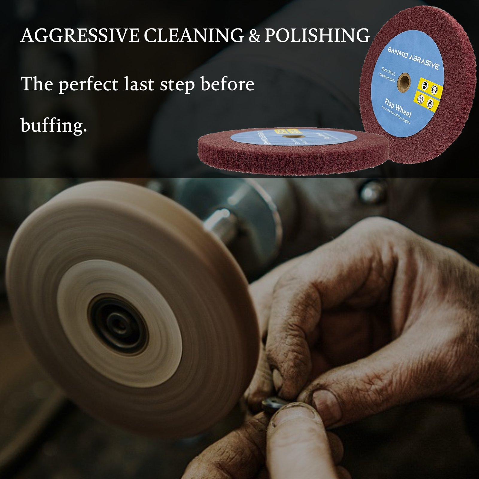 Non-Woven Nylon Fiber Abrasive Flap Wheel Buffing Wheel for Stainless Steel Grinding & Polishing