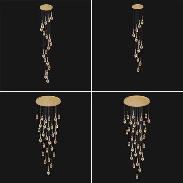 Simple Led Crystal Chandelier Modern Personality Creative Spherical Ceiling Lighting Luxury Hotel Apartment Lobby Hanging Lamp