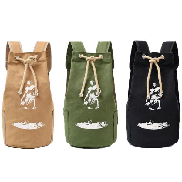 Рюкзак ведра Drawstring холста большой емкости водоустойчивый