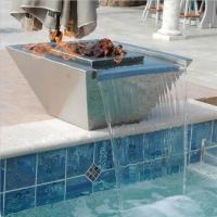 Fontaine d'eau décorative de cuvette de feu de gaz d'acier inoxydable pour la piscine