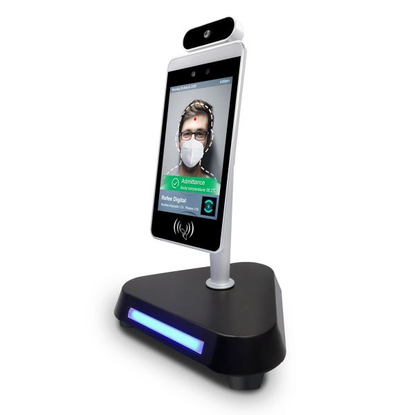 Quiosque da verificação da temperatura corporal do reconhecimento de cara do IPS LCD