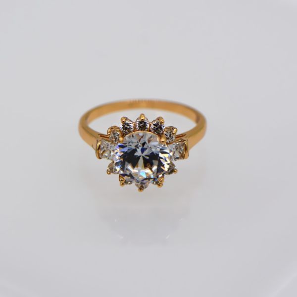 New trendy AAA+ Swiss Cubic Luxury Zircon crystal ring 18k gold plating jewelry gift